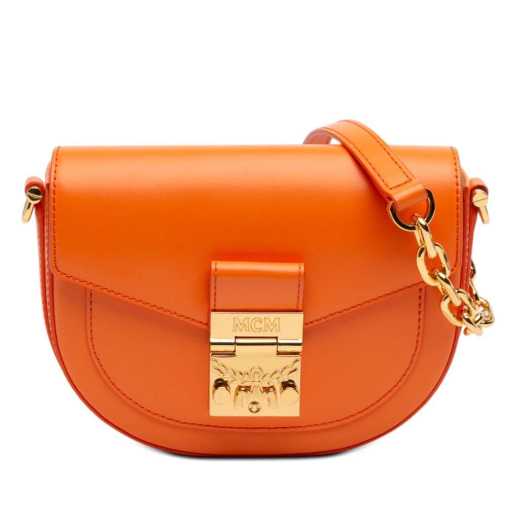 MCM Mini Leather Patricia Convertible Crossbody Orange Leather Very good condition - Front View