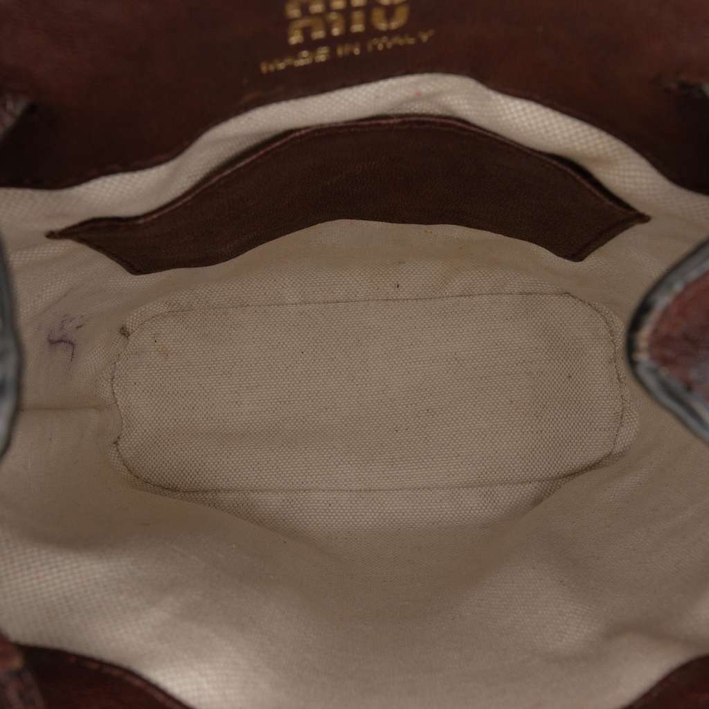 Miu Miu Mini Nappa Leather Crossbody Brown Leather Very good condition - Model View