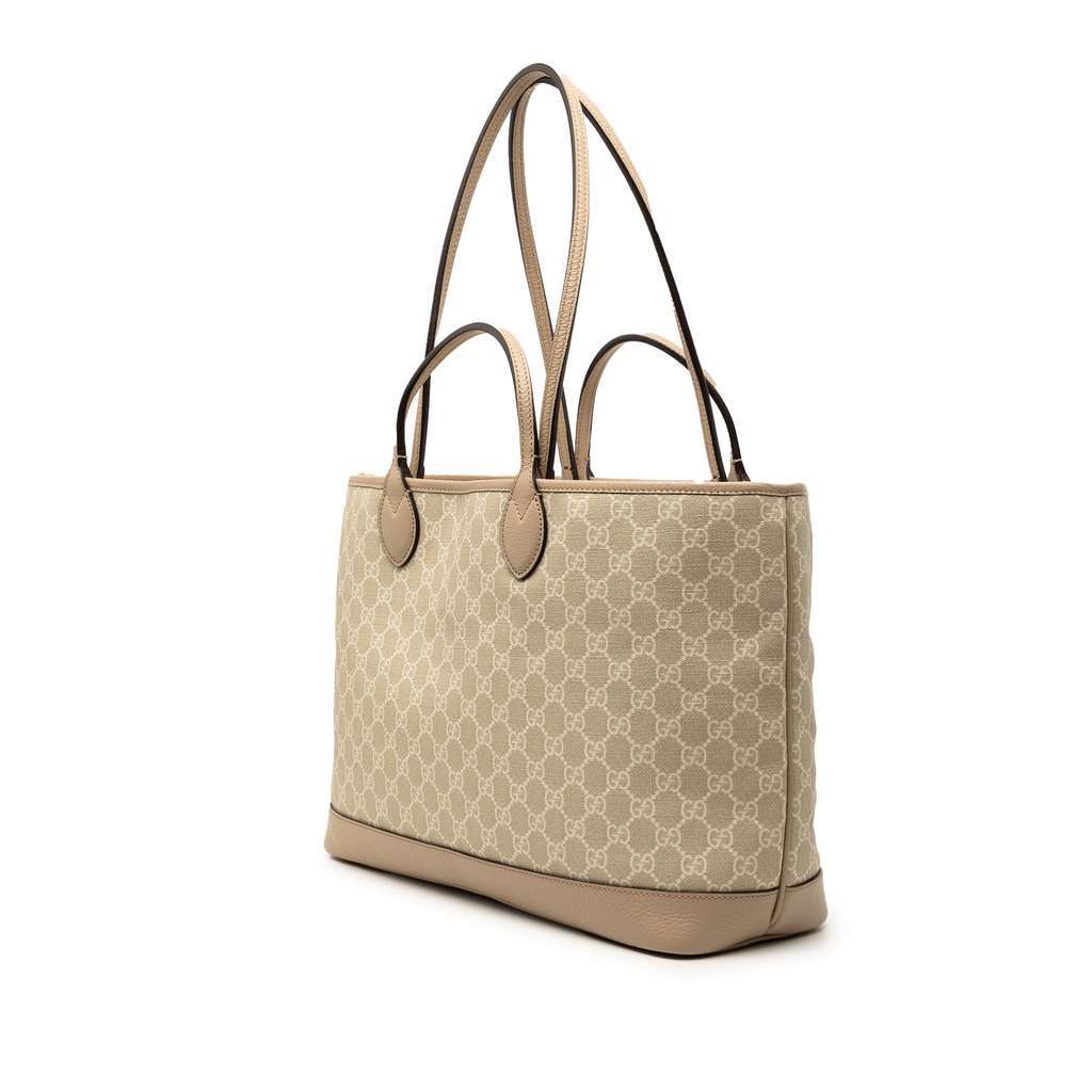 Gucci Medium GG Supreme Ophidia Tote Beige Canvas Very good - Back View