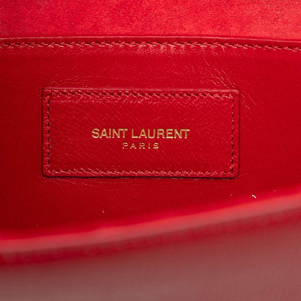 Saint Laurent Grain de Poudre Monogram Cassandre Clutch Red Leather Very good - Box View