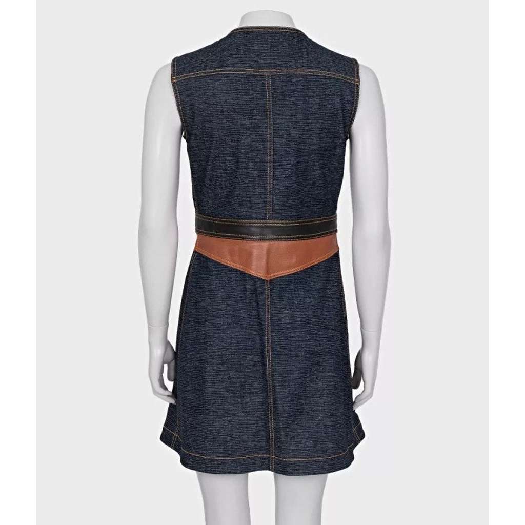 Louis Vuitton Dress with Trim Blue Leather Very good condition - Box View