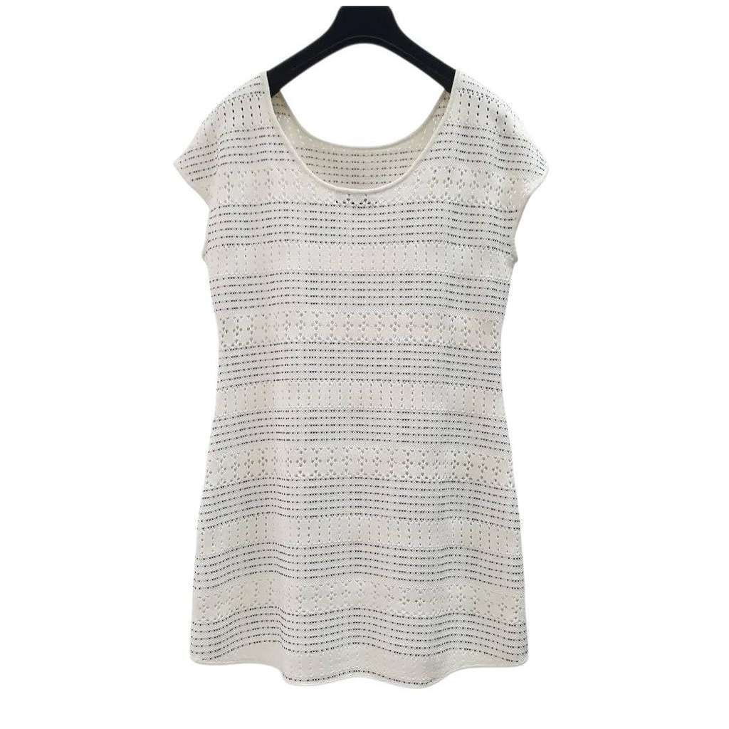 Chanel 2017 Shift Mini Dress Black Cotton Very good condition - Back View