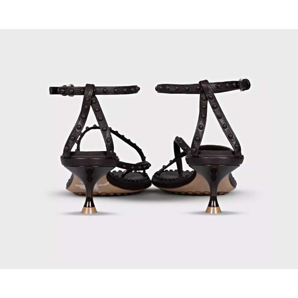 Bottega Veneta Kitten Heel Strappy Sandals Brown Leather Very good condition - Model View