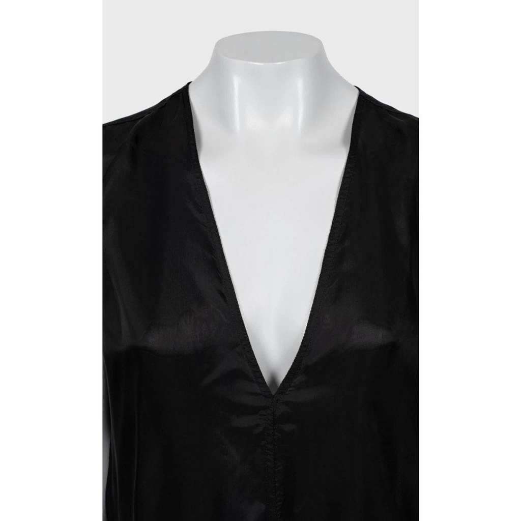 Rick Owens Sheer Cupro Loose Flowing Dress Black Cotton Very good condition - Model View
