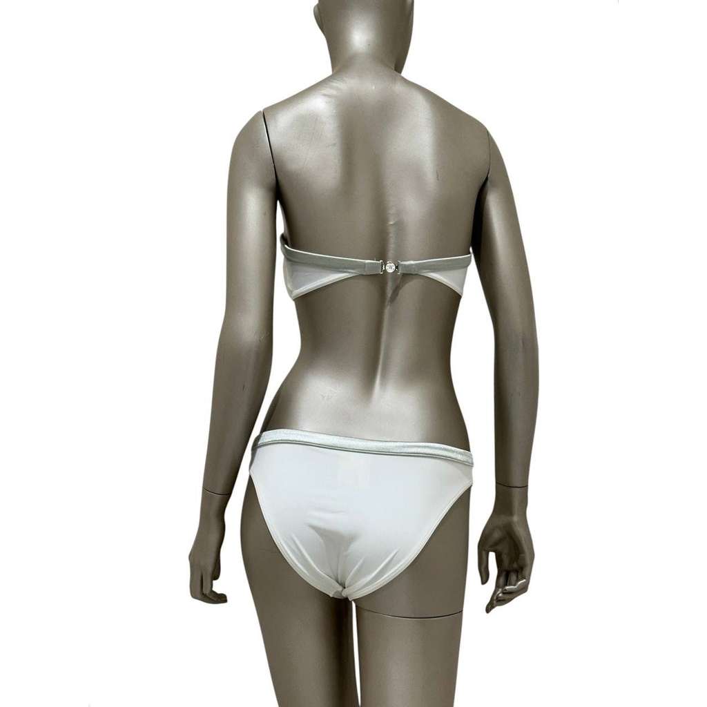 Chanel CC Logo Two Piece Bikini White Cotton Very good condition - Back View