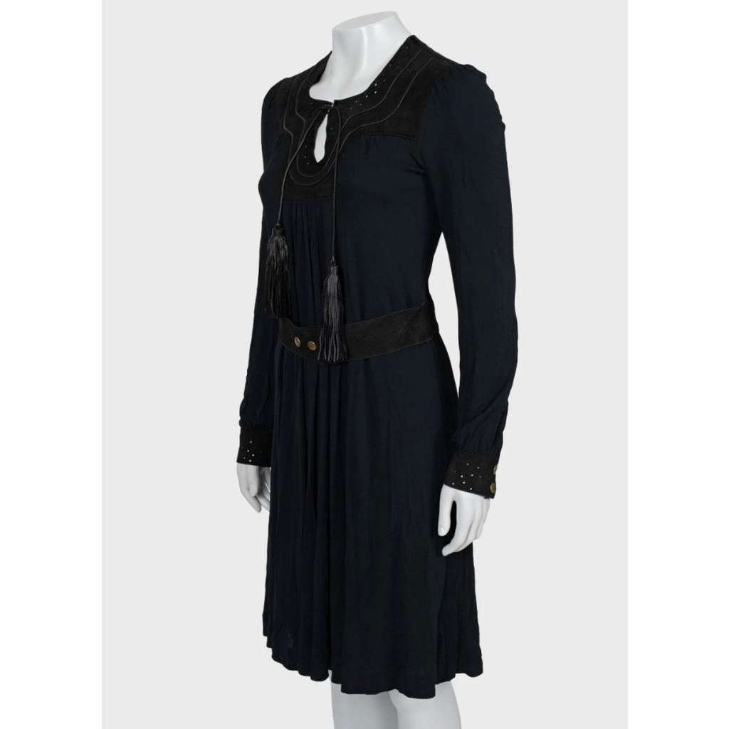 Gucci Fitted Dress with Faux Belt Blue Very good condition - Back View