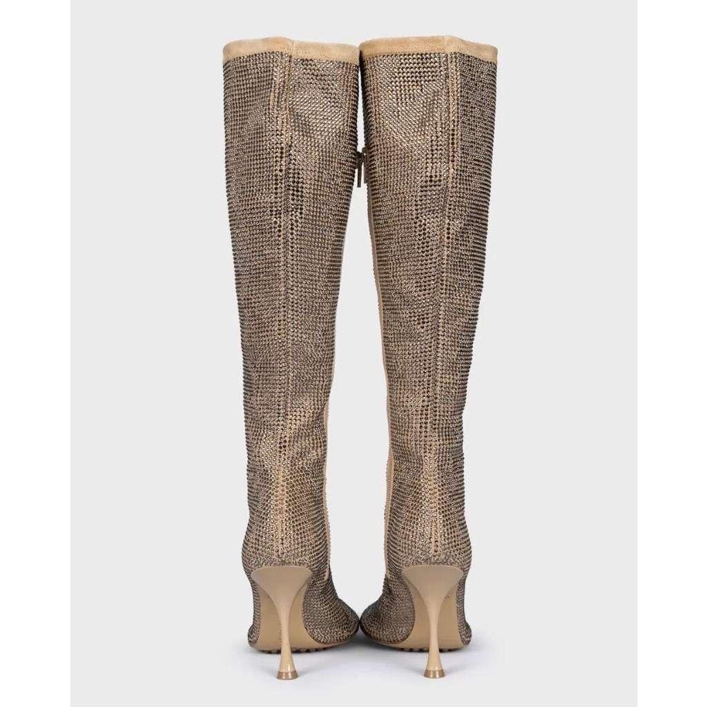 Bottega Veneta Embellished Boots Gold Leather Very good condition - Model View