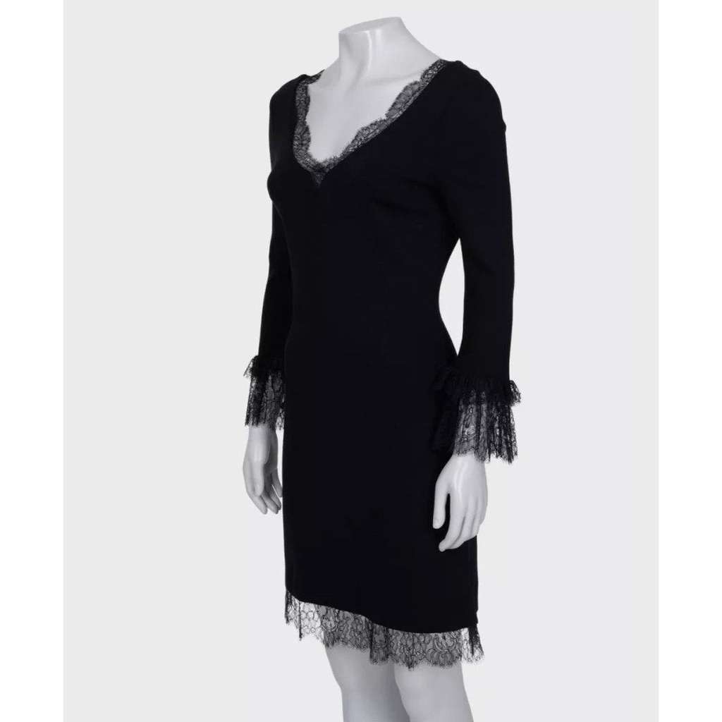 Dolce & Gabbana Lace Trim Fitted Dress Black Lace Very good condition - Back View