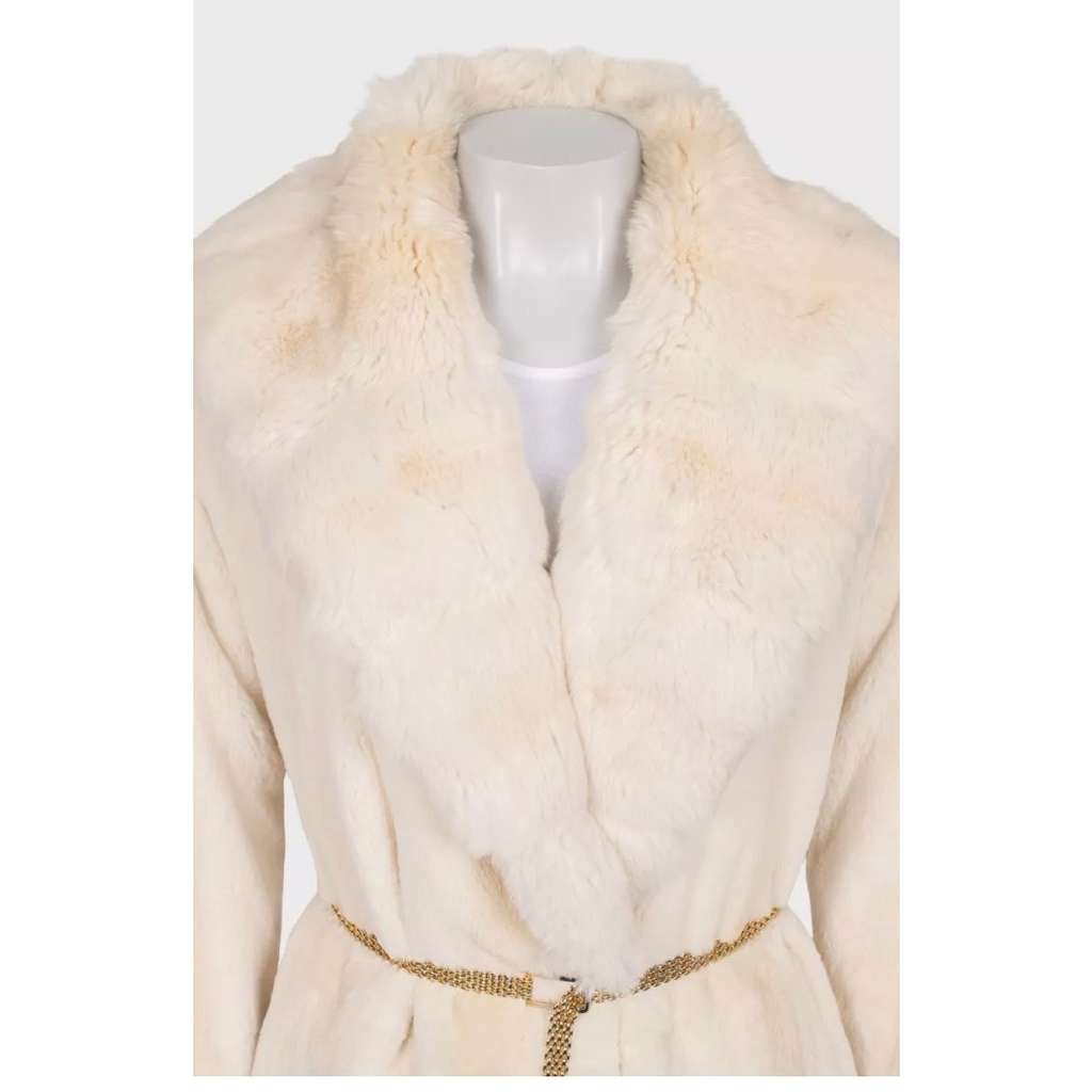 Fendi Maxi Coat with Belt Beige Cotton Very good condition - Model View