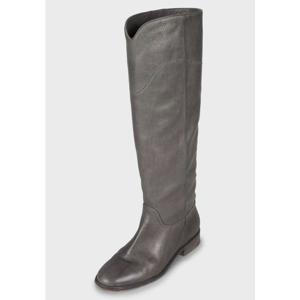 Chanel Iconic Logo Boots Grey Leather Good condition - Inside View