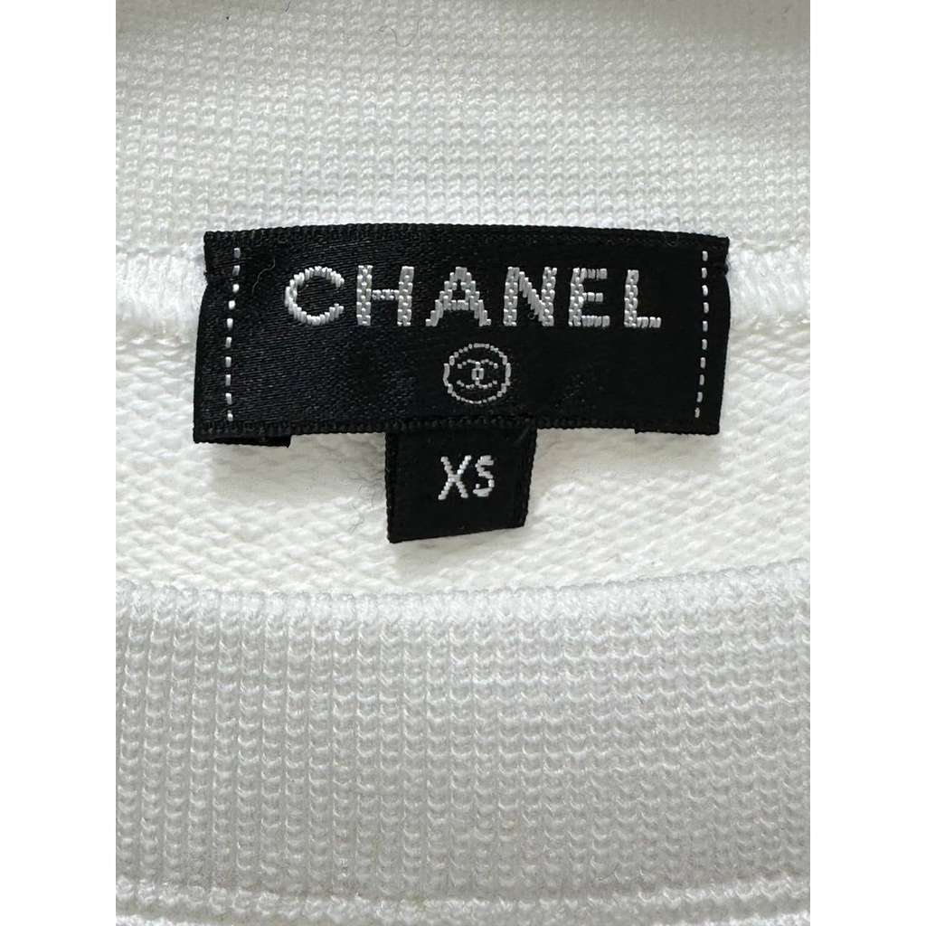 Chanel Iconic CC Logo T Shirt White Cotton Very good condition - Inside View