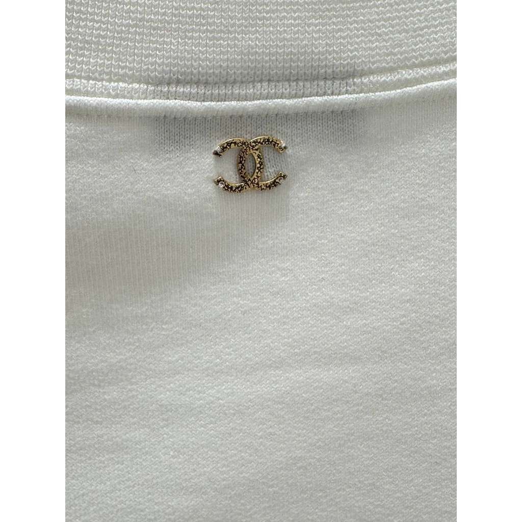 Chanel Iconic CC Logo T Shirt White Cotton Very good condition - Box View