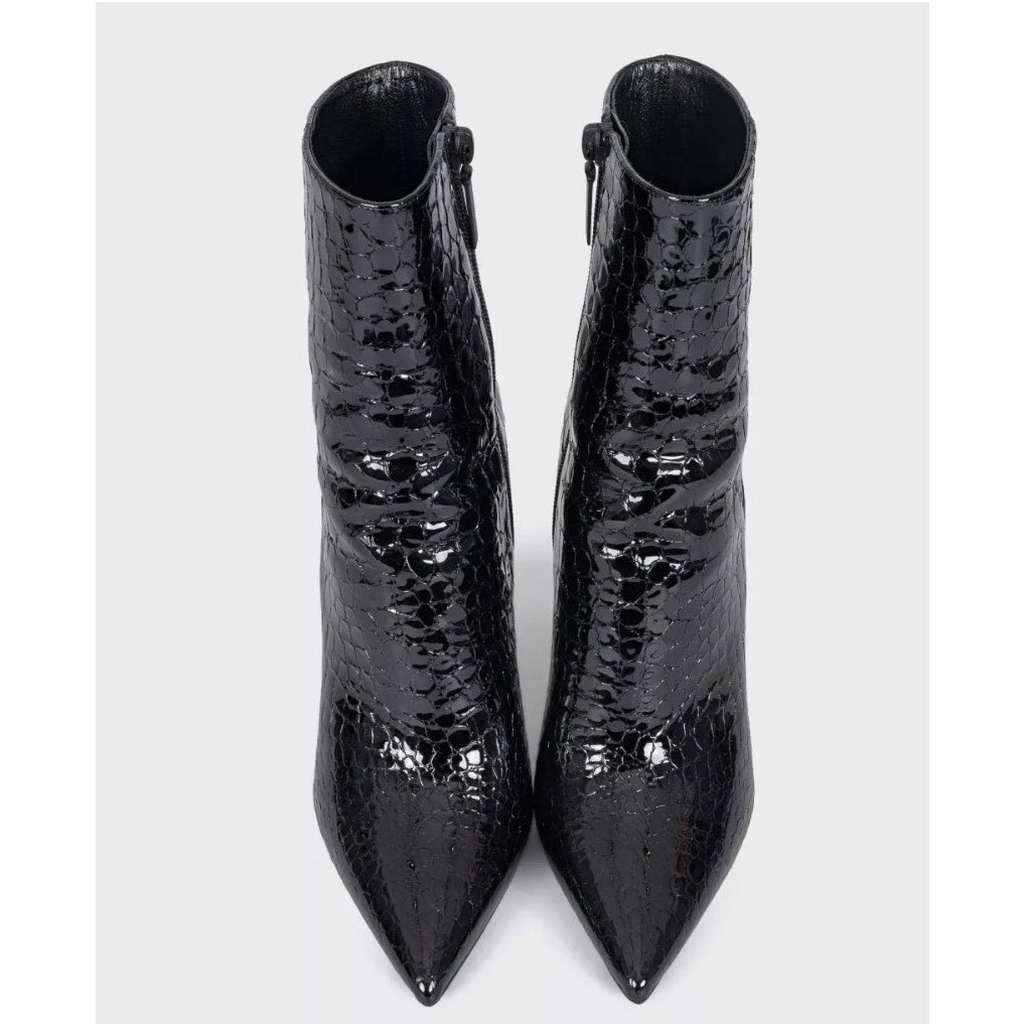 Saint Laurent Opyum Ankle Boots Black Leather Good condition - Back View
