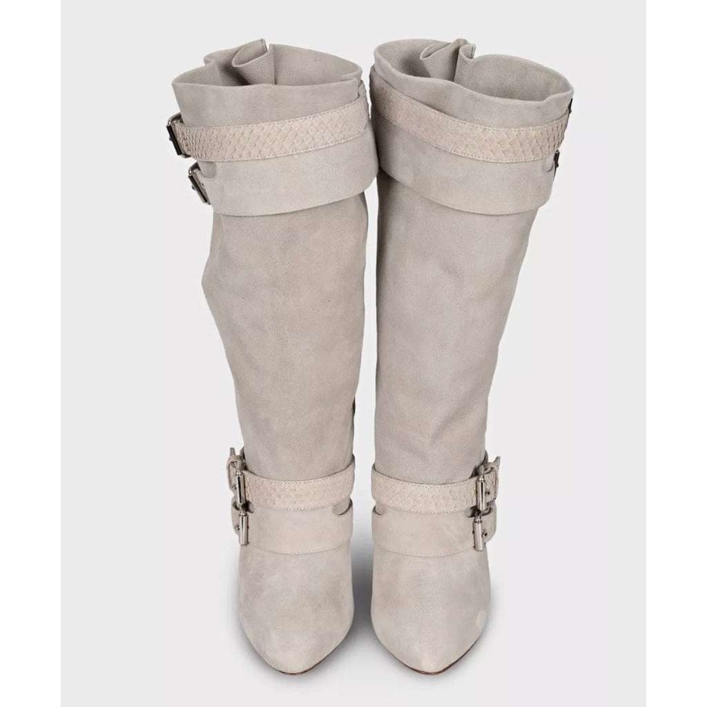 Christian Louboutin Boots Grey Leather Very good condition - Back View