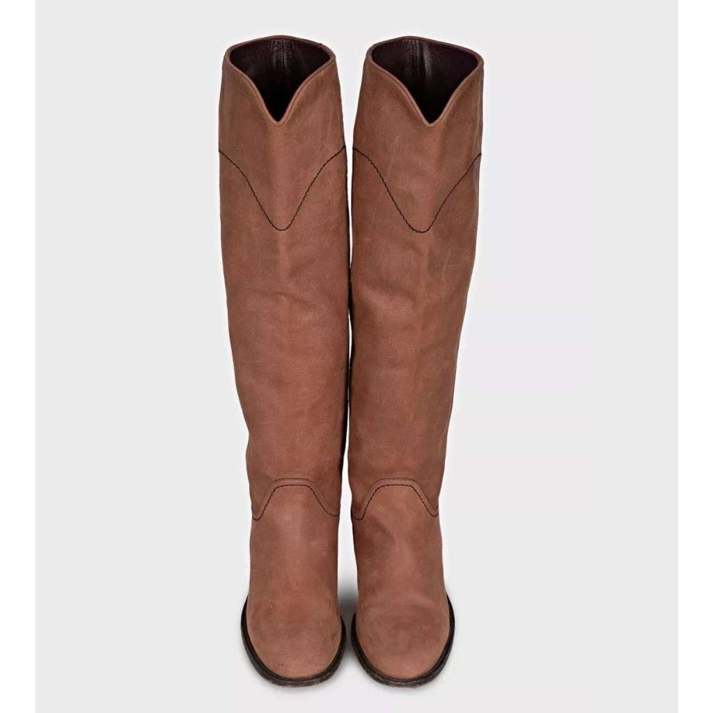 Chanel Matte Round Toe Slip On Brown Leather Good condition - Back View