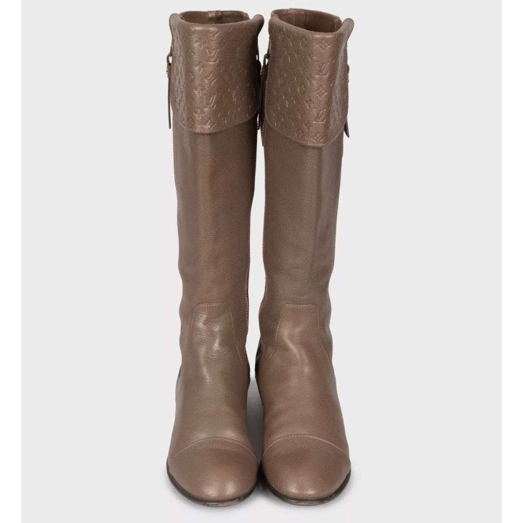 Louis Vuitton Knee Boots Zippers Brown Leather Very good condition - Back View