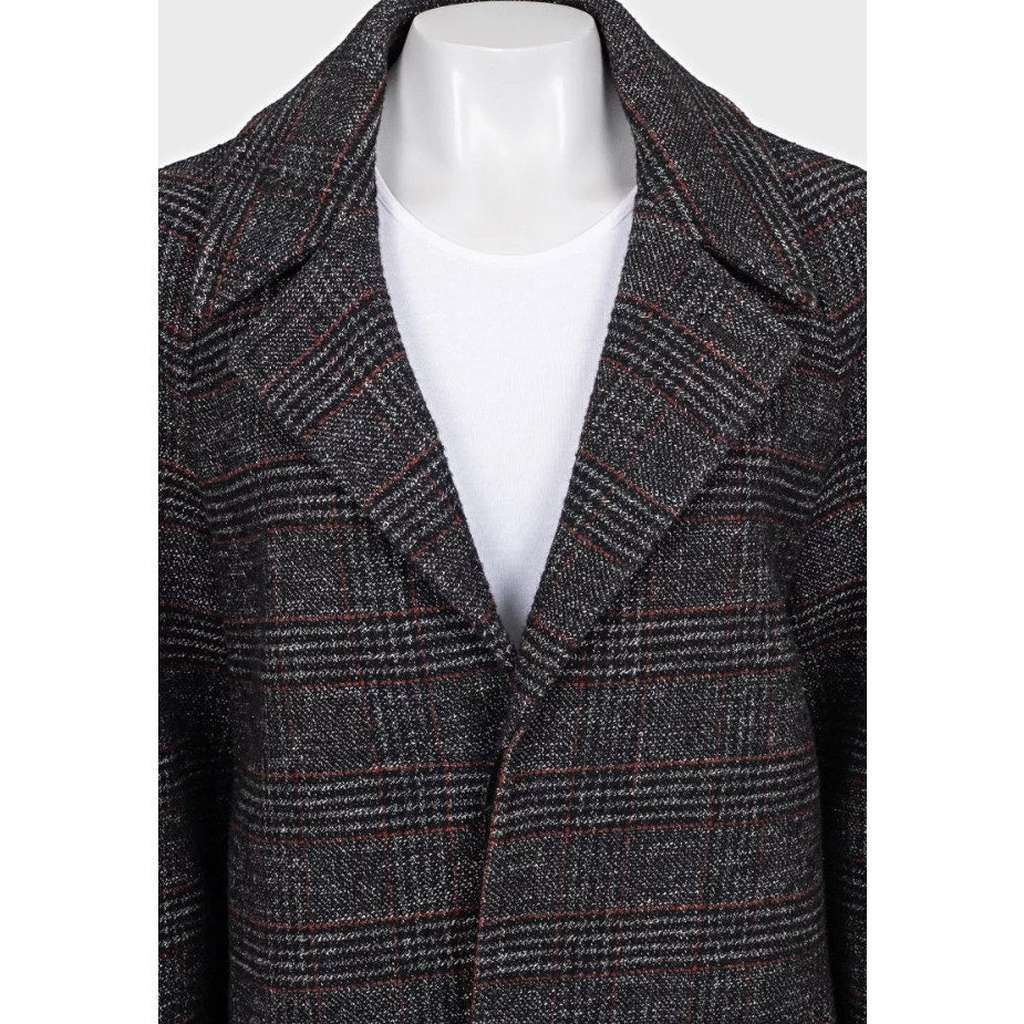 Celine Prince of Wales Check Coat Black Cotton Very good condition - Model View