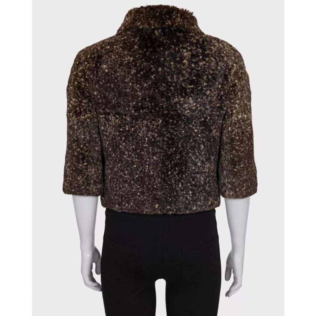 Chanel Rabbit Cropped Jacket Brown Cotton Very good condition - Inside View