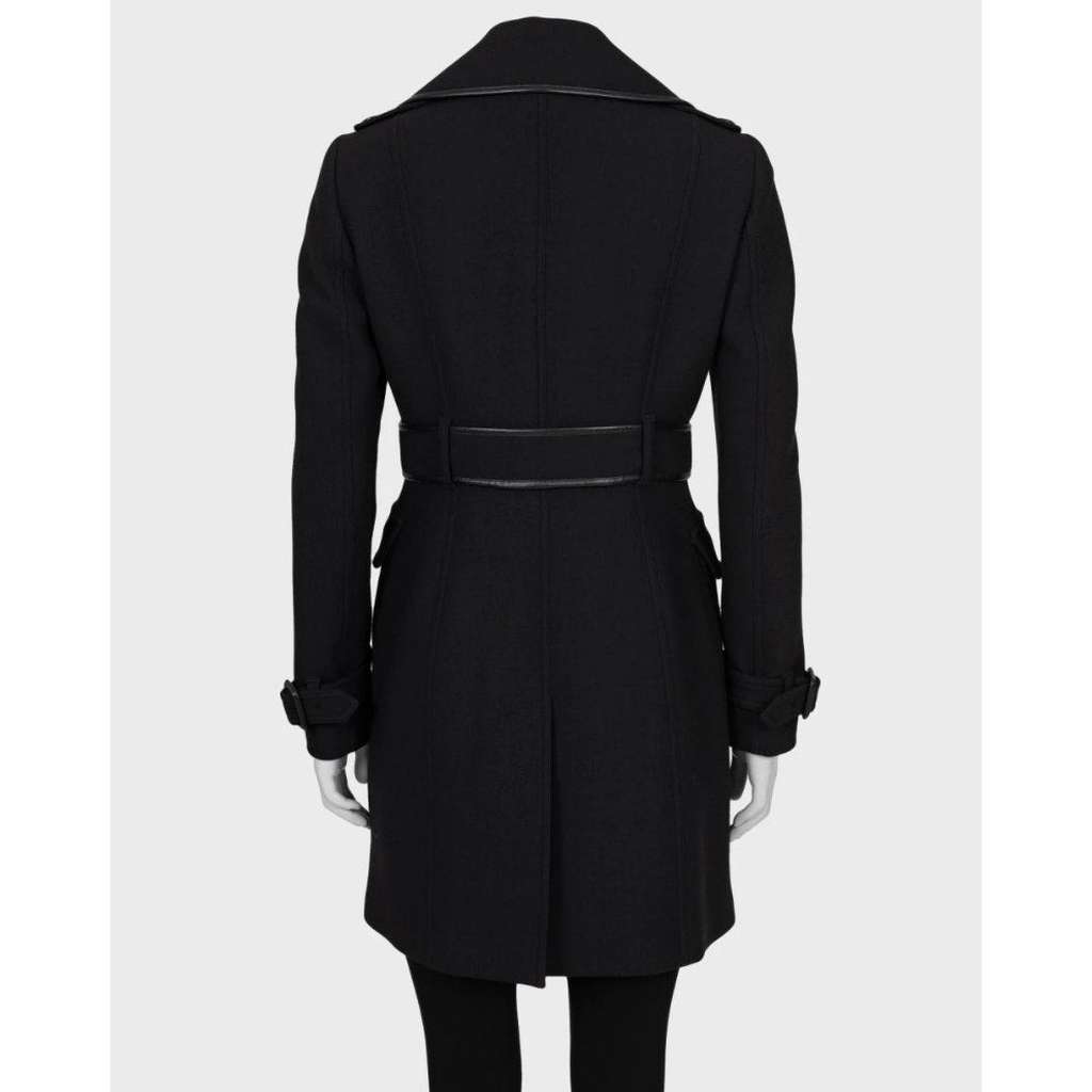 Burberry Double Breasted Blend Coat Black Wool Very good condition - Inside View