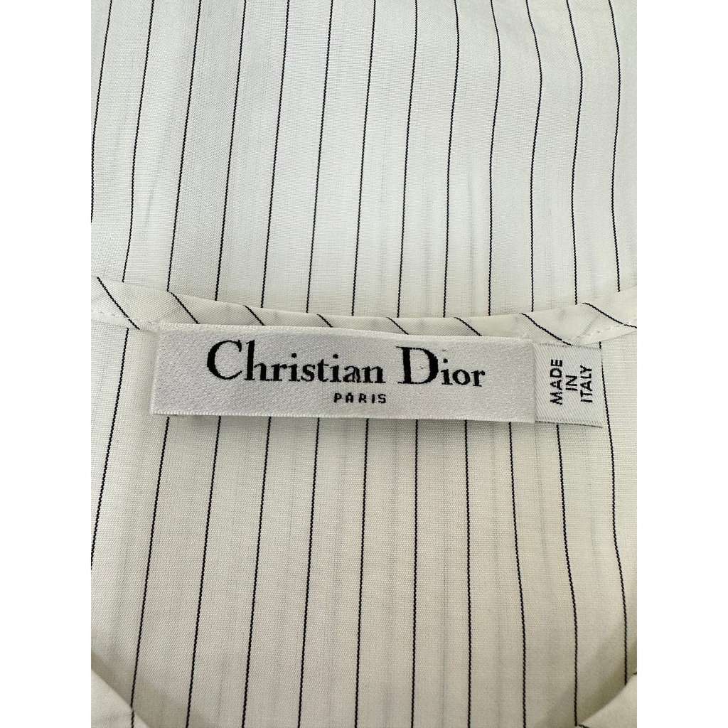 Dior Christian Striped Voluminous Sleeves Shirt Black Cotton Very good condition - Model View