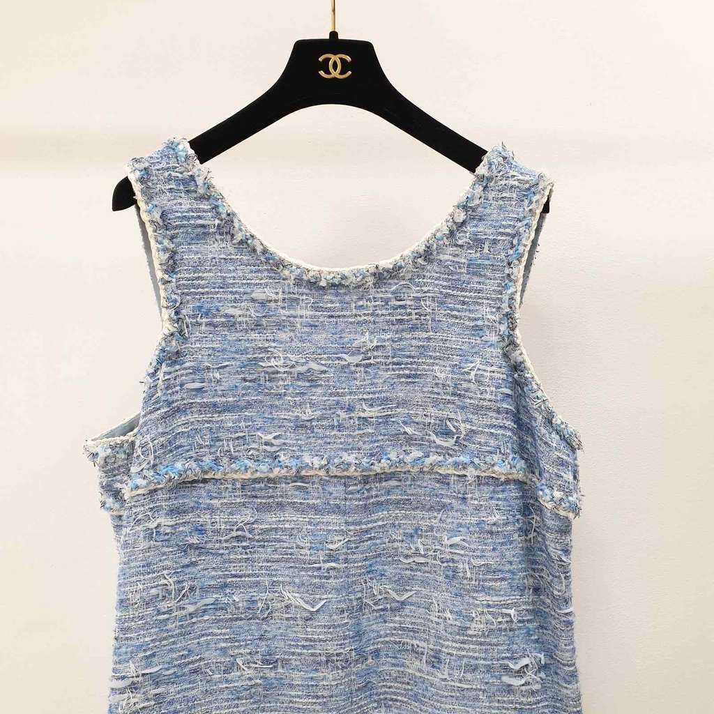 Chanel Fantasy Fringed Dress Spring 2015 Black Tweed Very good condition - Back View