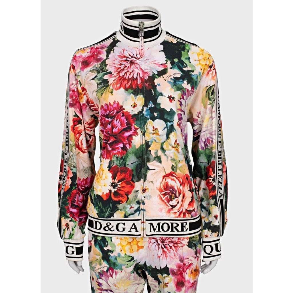 Dolce & Gabbana Floral Suit Silver Silk Very good condition - Box View