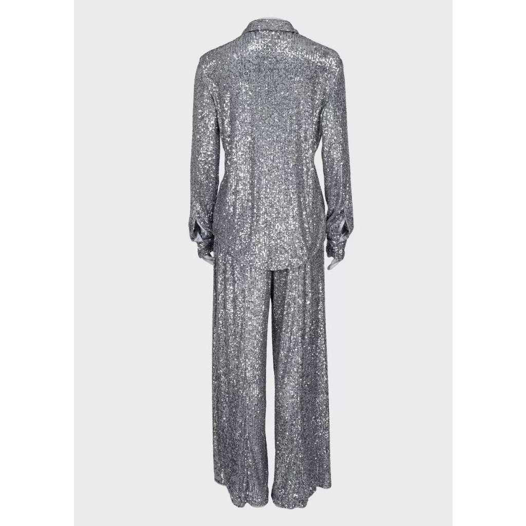 Tom Ford Sequin Suit Set Pre ownned Silver Silk Very good - Inside View
