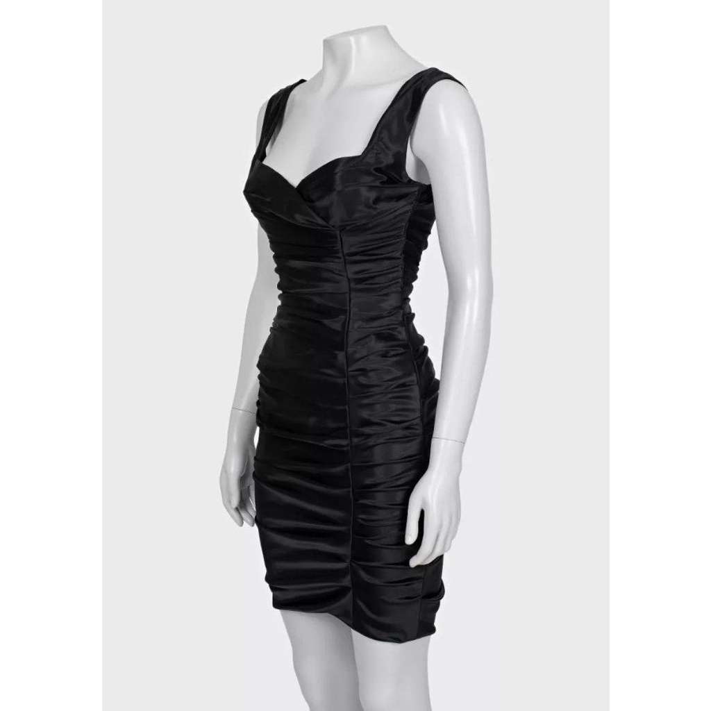 Dolce & Gabbana Draped Mini Dress Black Cotton Very good condition - Back View