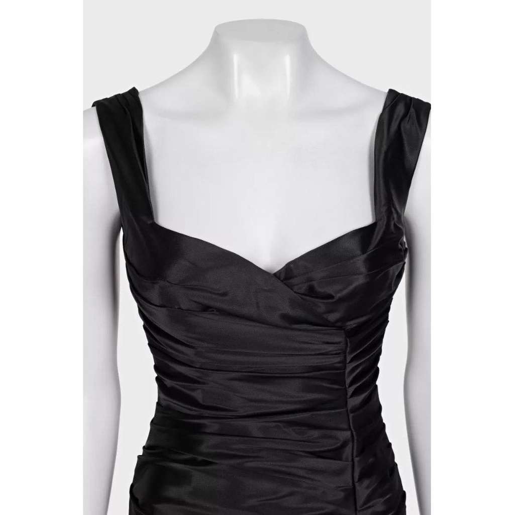 Dolce & Gabbana Draped Mini Dress Black Cotton Very good condition - Model View