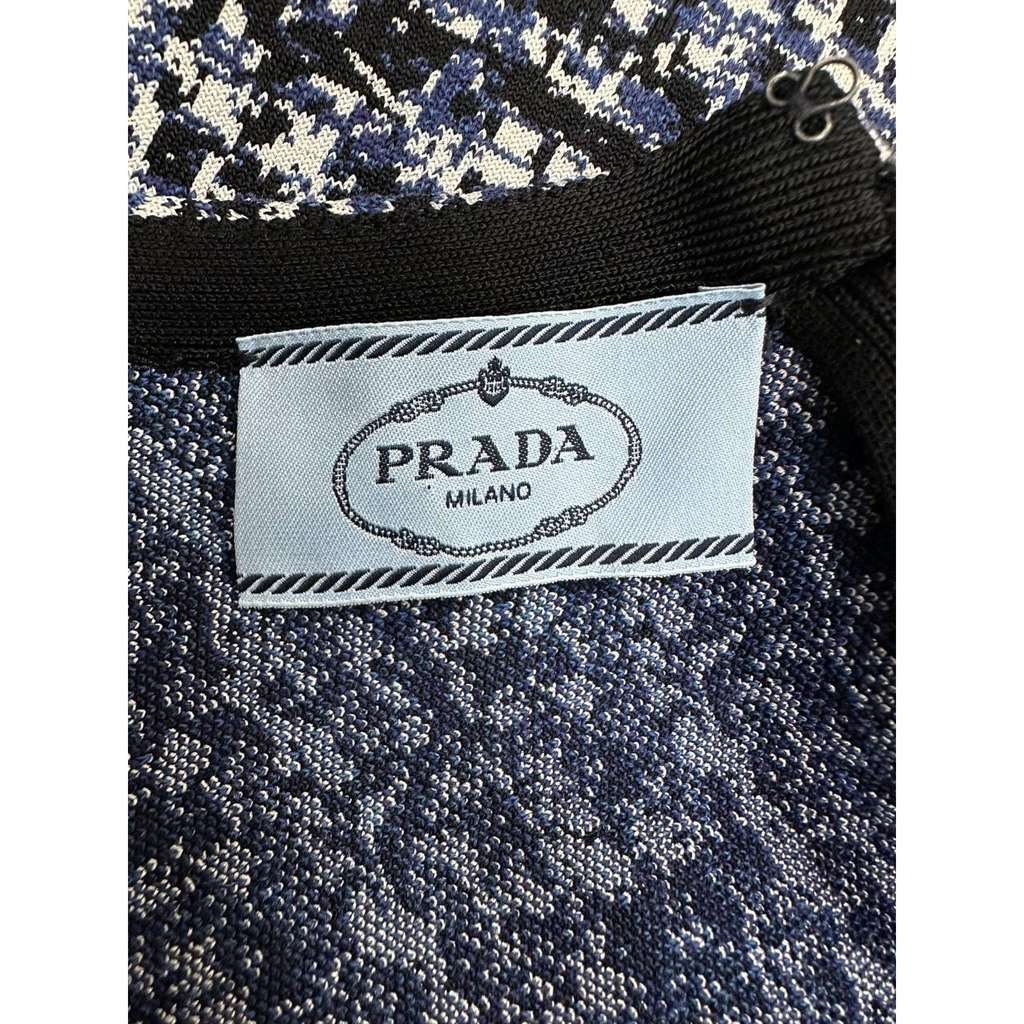 Prada Knit Midi Dress Black Cotton Very good condition - Inside View