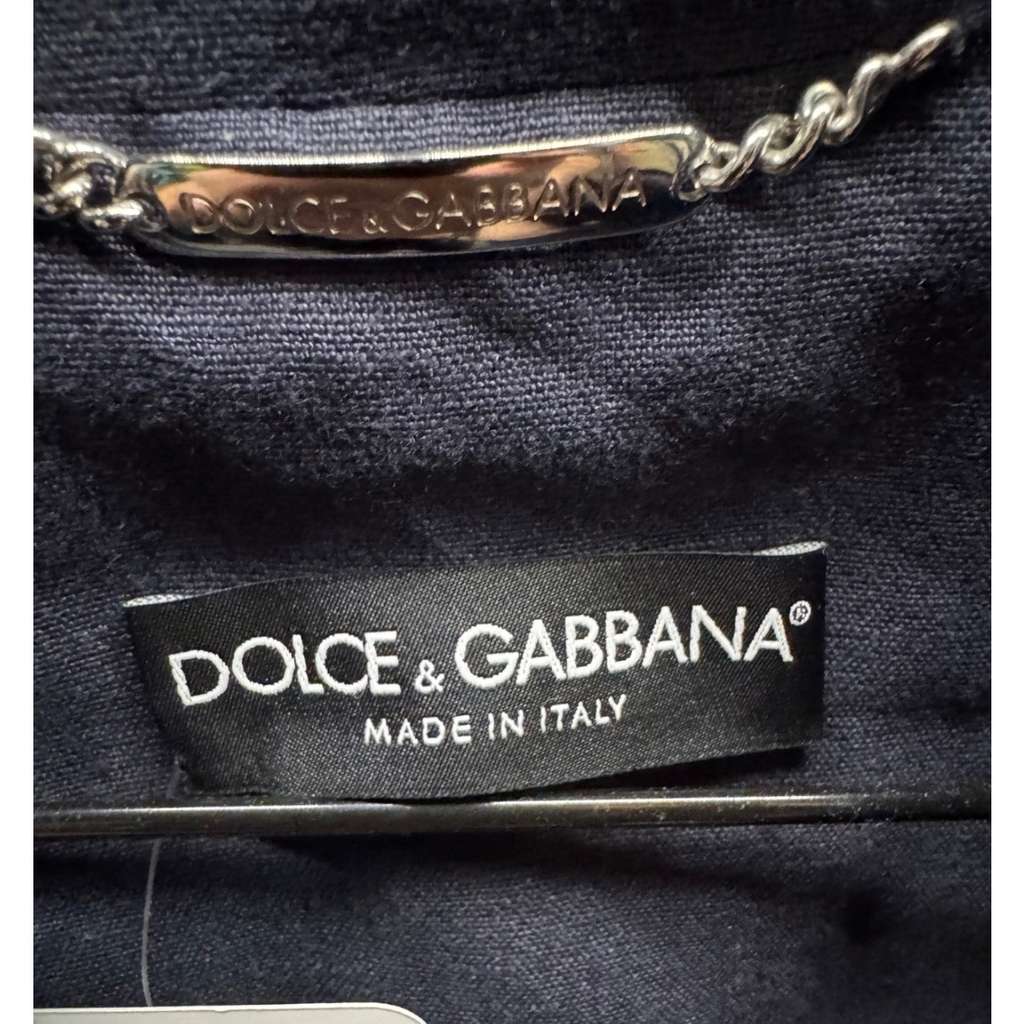 Dolce & Gabbana Embroidered Fitted Jacket Blue Linen Very good condition - Box View