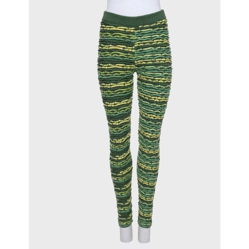Chanel Cowl Top Pant Suit Set Green Wool Good condition - Model View