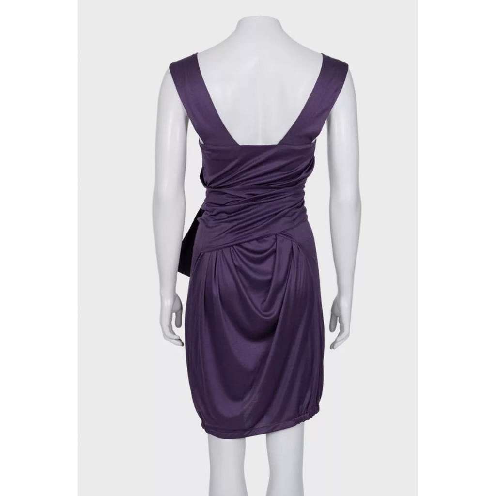 Saint Laurent Violet 100% Belted Dress Black Silk Very good condition - Inside View