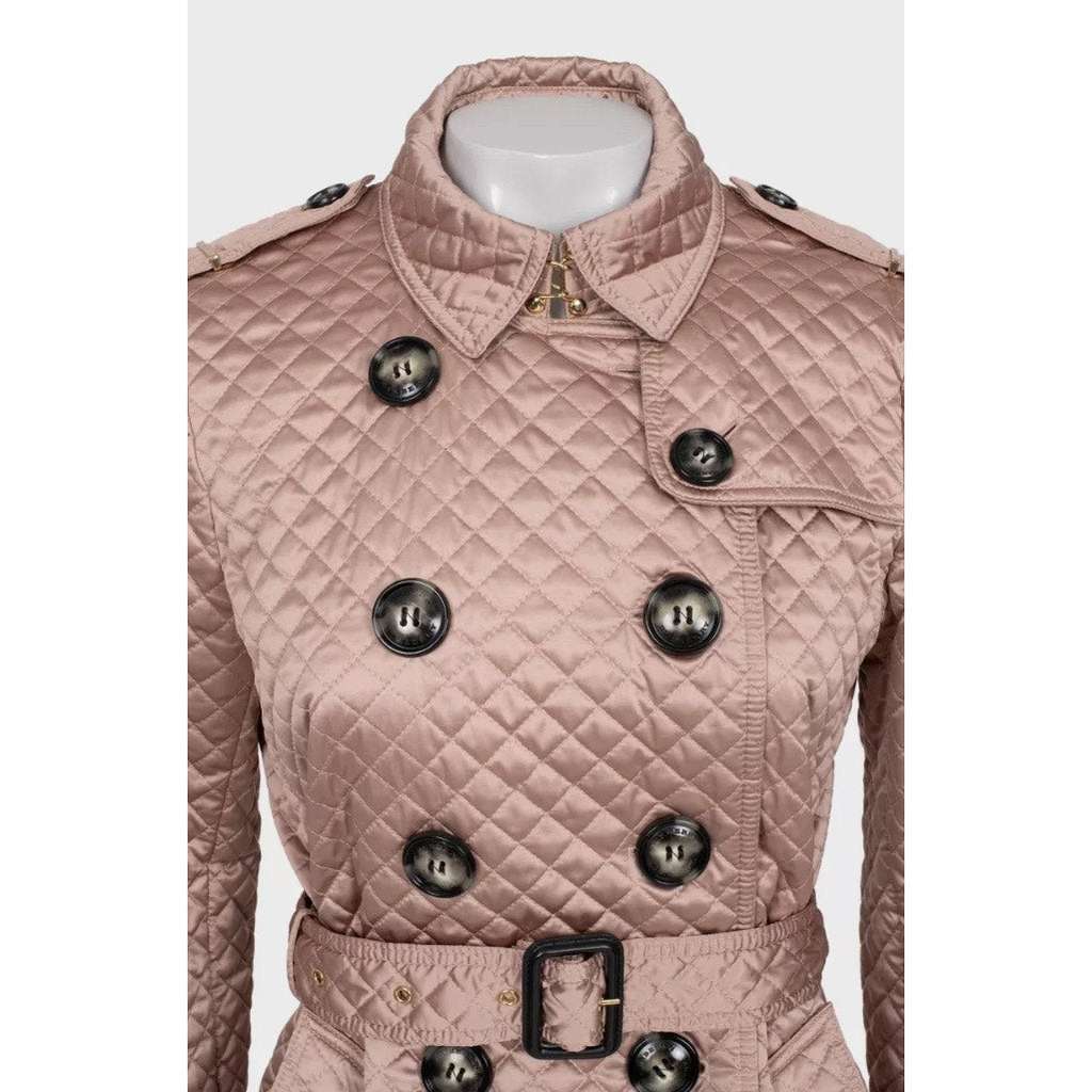Burberry Quilted Belted Jacket Beige Cotton Very good condition - Model View