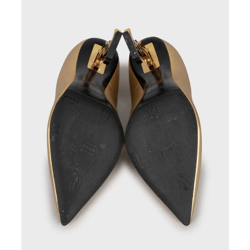 Saint Laurent Opyum Heels Gold Leather Very good condition - Box View