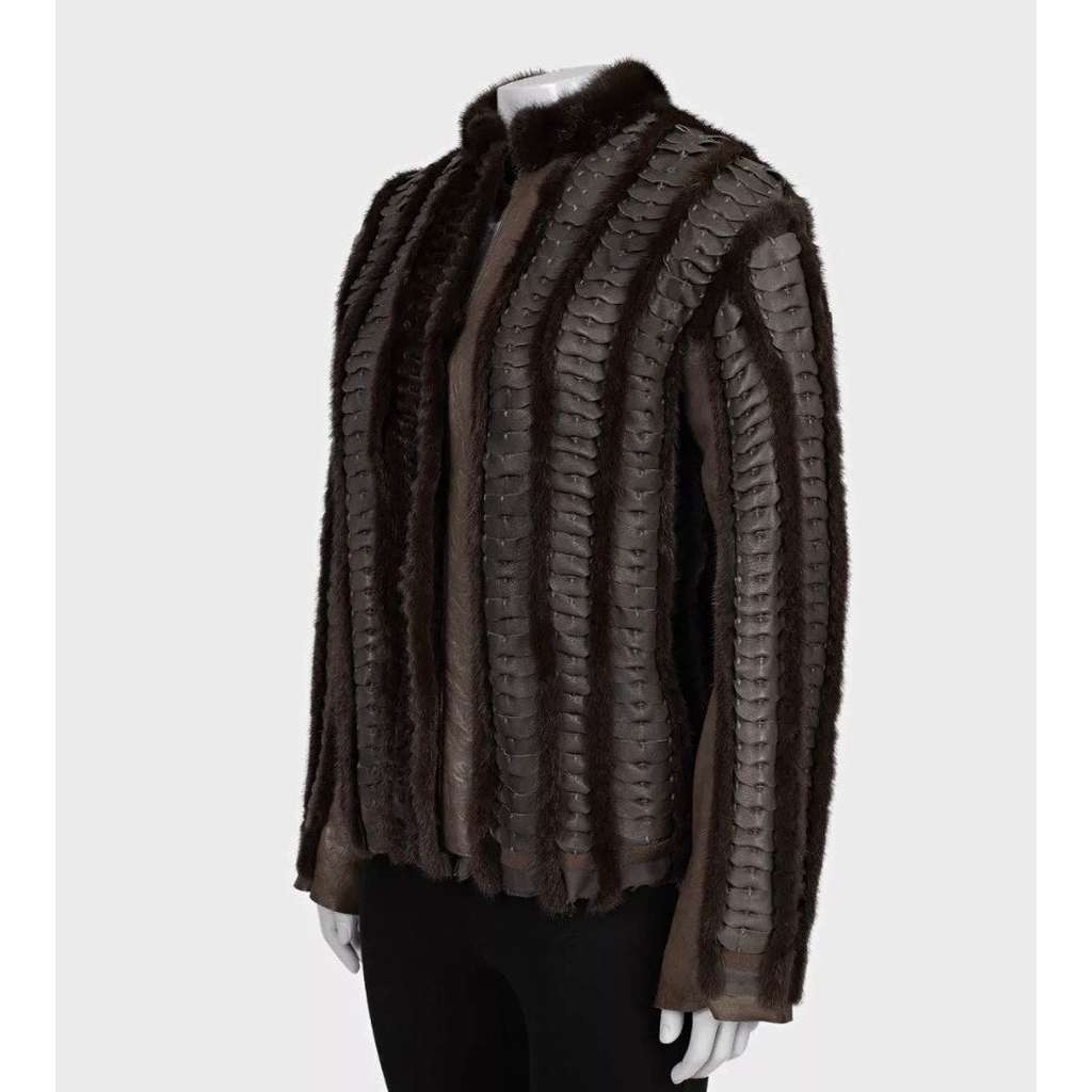 Roberto Cavalli Straight Cut Jacket Black Leather Very good condition - Back View