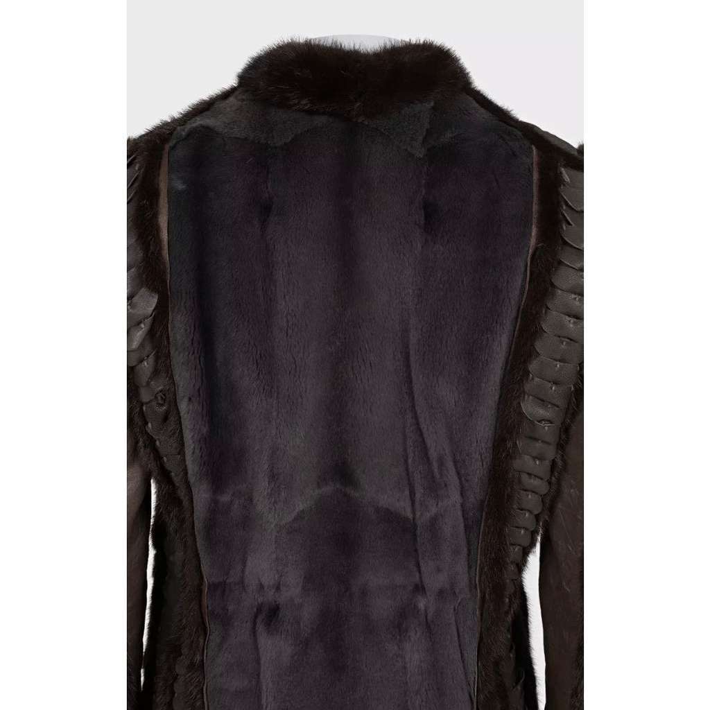 Roberto Cavalli Straight Cut Jacket Black Leather Very good condition - Model View