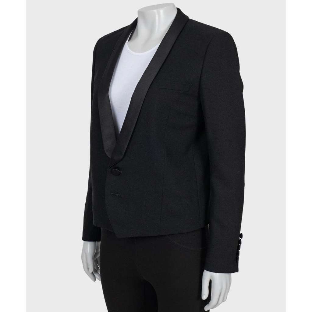 Saint Laurent Jacket with Lapels Black Silk Very good condition - Back View
