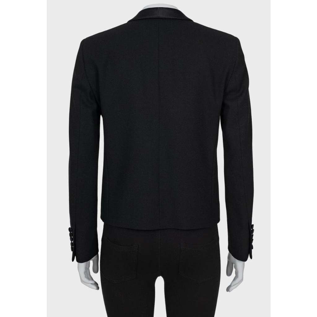 Saint Laurent Jacket with Lapels Black Silk Very good condition - Inside View