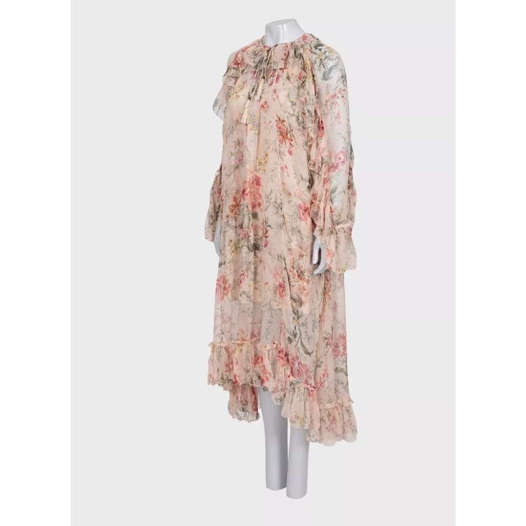 Zimmermann Floral Dress Beige Silk Very good condition - Back View