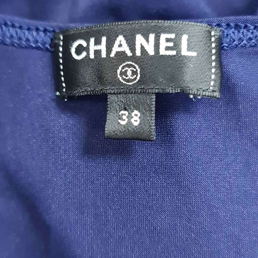 Chanel Club one piece Swimsuit Navy Cotton Very good condition - Inside View