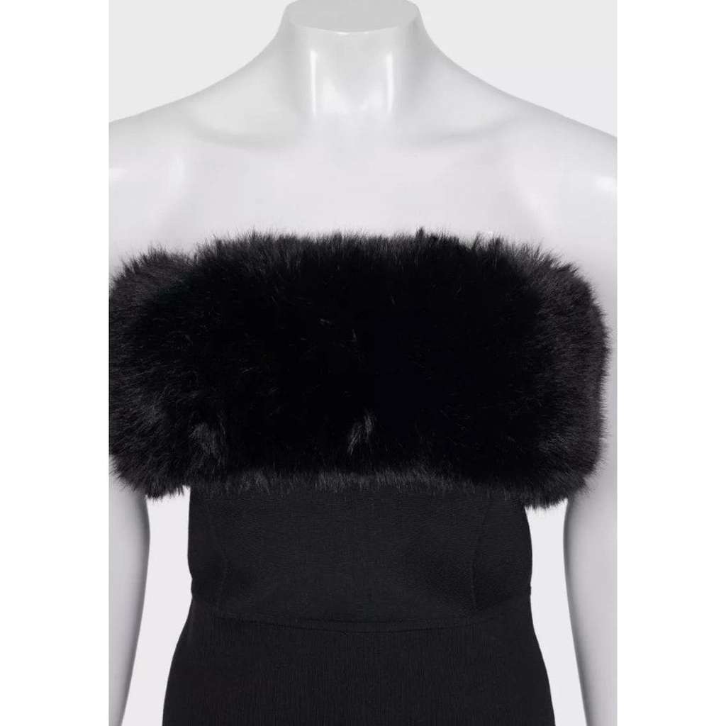 Saint Laurent Trim Sleeveless Dress Black Wool Good condition - Model View