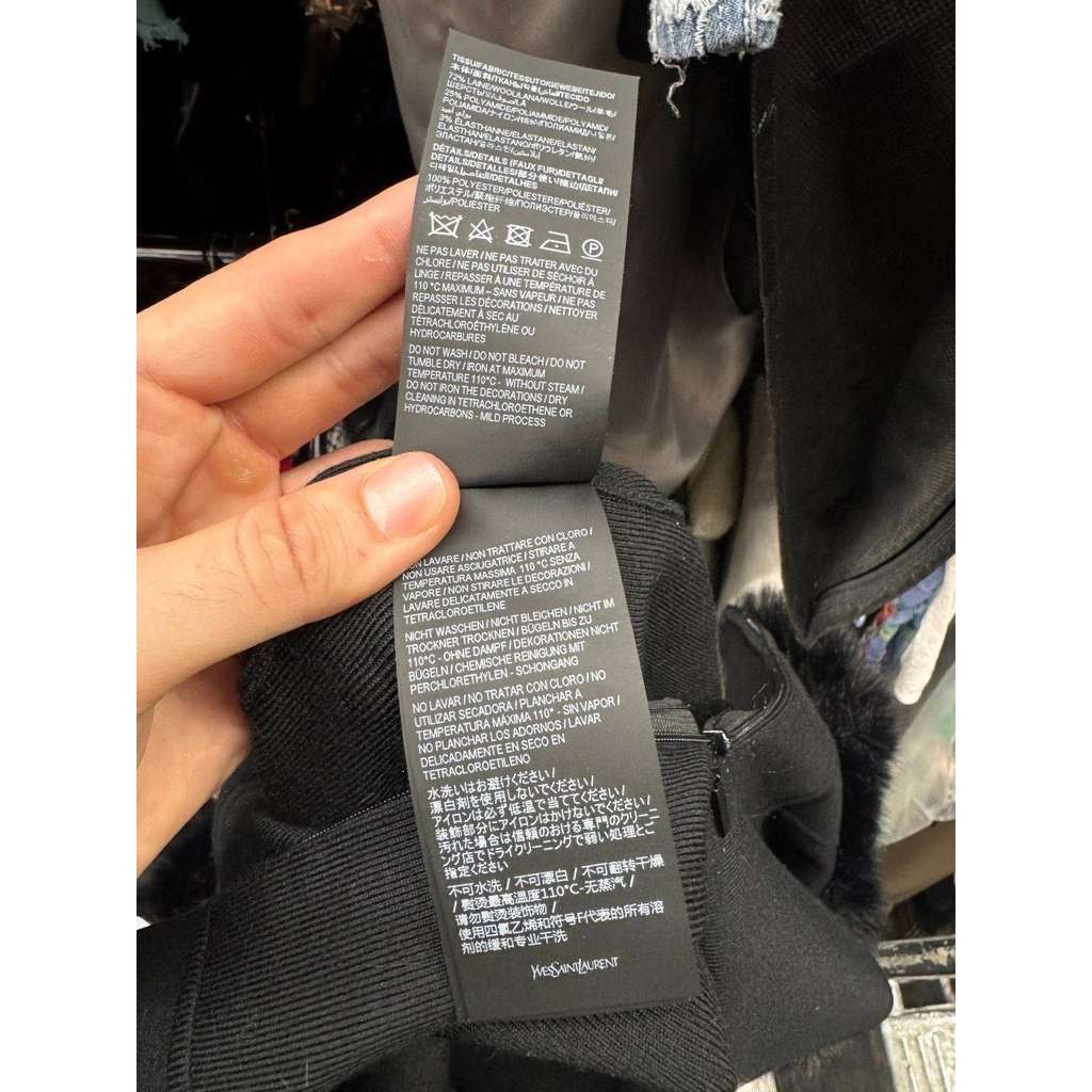 Saint Laurent Trim Sleeveless Dress Black Wool Good condition - Box View