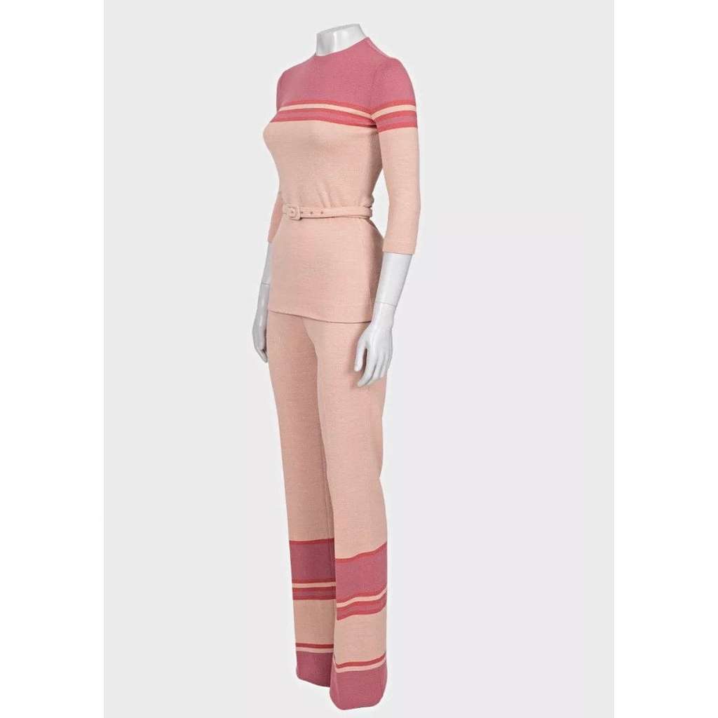 Miu Miu Striped Suit Set Pink Cotton Very good condition - Back View