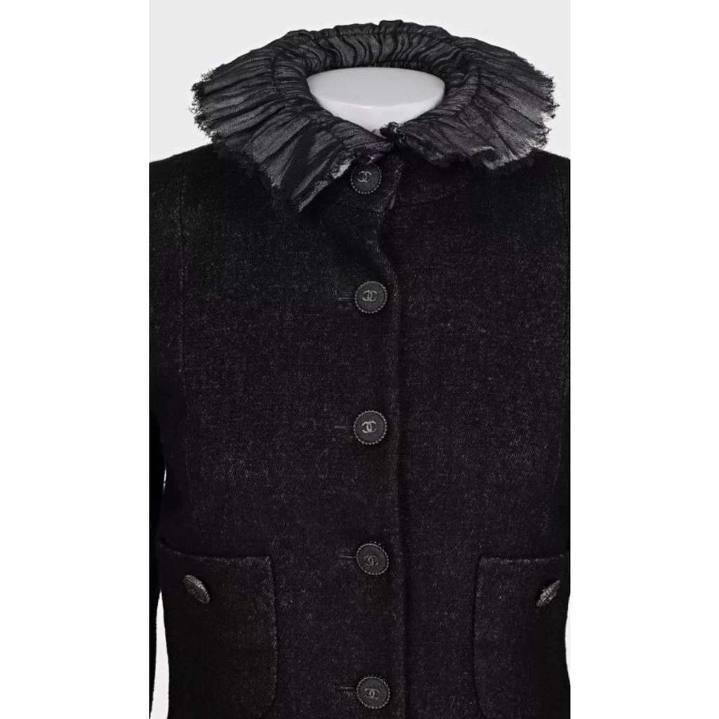 Chanel 2013 Cropped Jacket Black Cotton Never worn, with tag - Model View