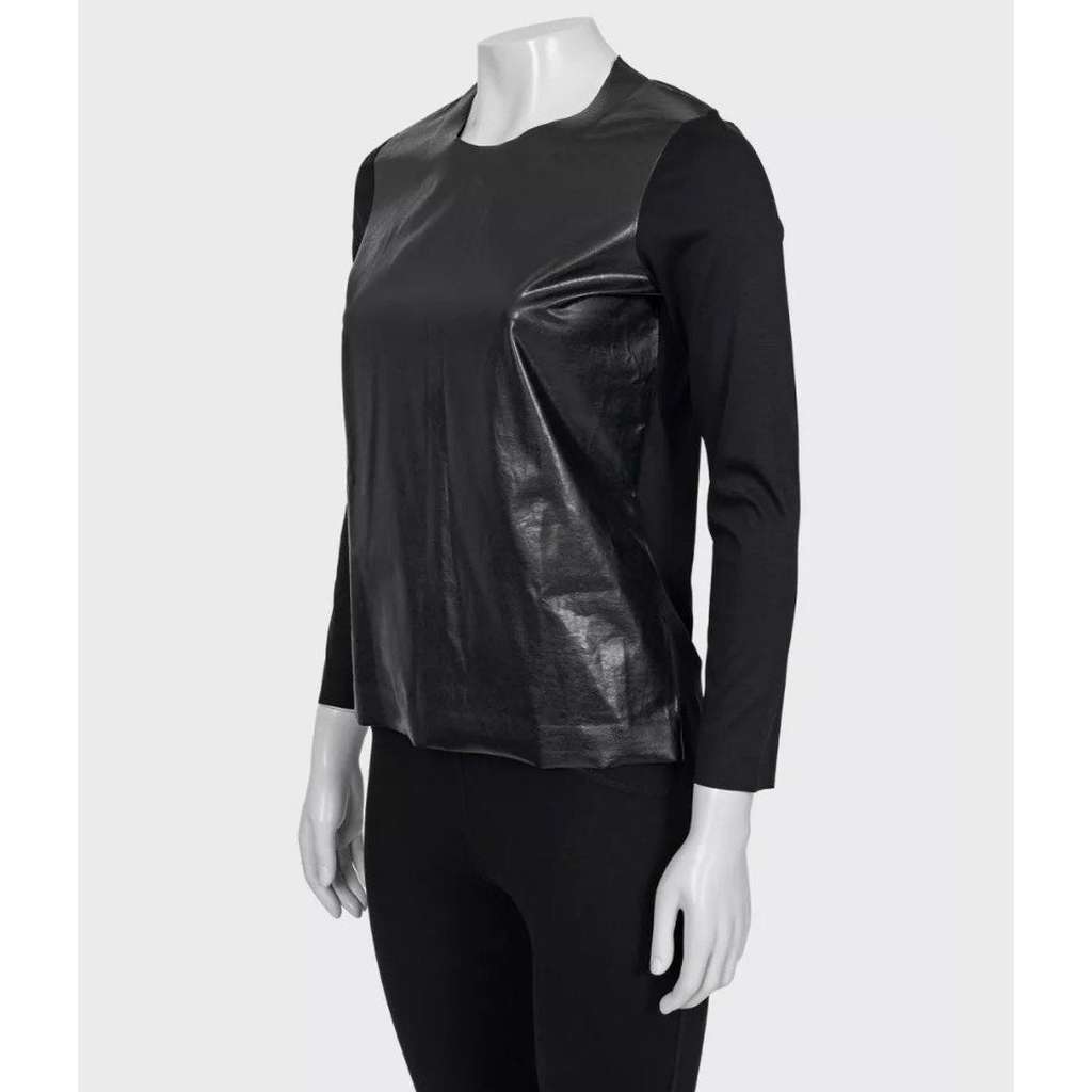Celine Straight Longsleeve Top with Eco Black Cotton Very good condition - Back View