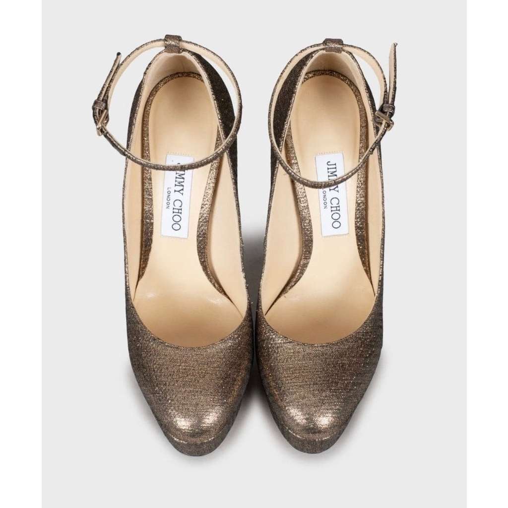 Jimmy Choo Stiletto Heels Gold Leather Very good condition - Back View