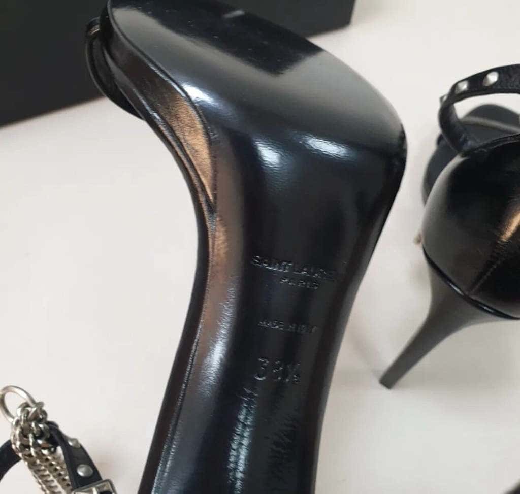 Saint Laurent Heeled Sandals Black Leather Very good condition - Inside View