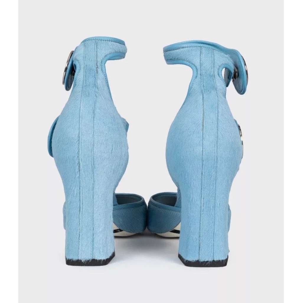 Louis Vuitton Haircalf Pointed Toe Pumps Blue Leather Very good condition - Model View