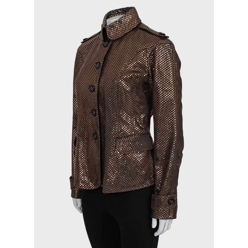 Burberry Jacket Brown Leather Very good condition - Back View